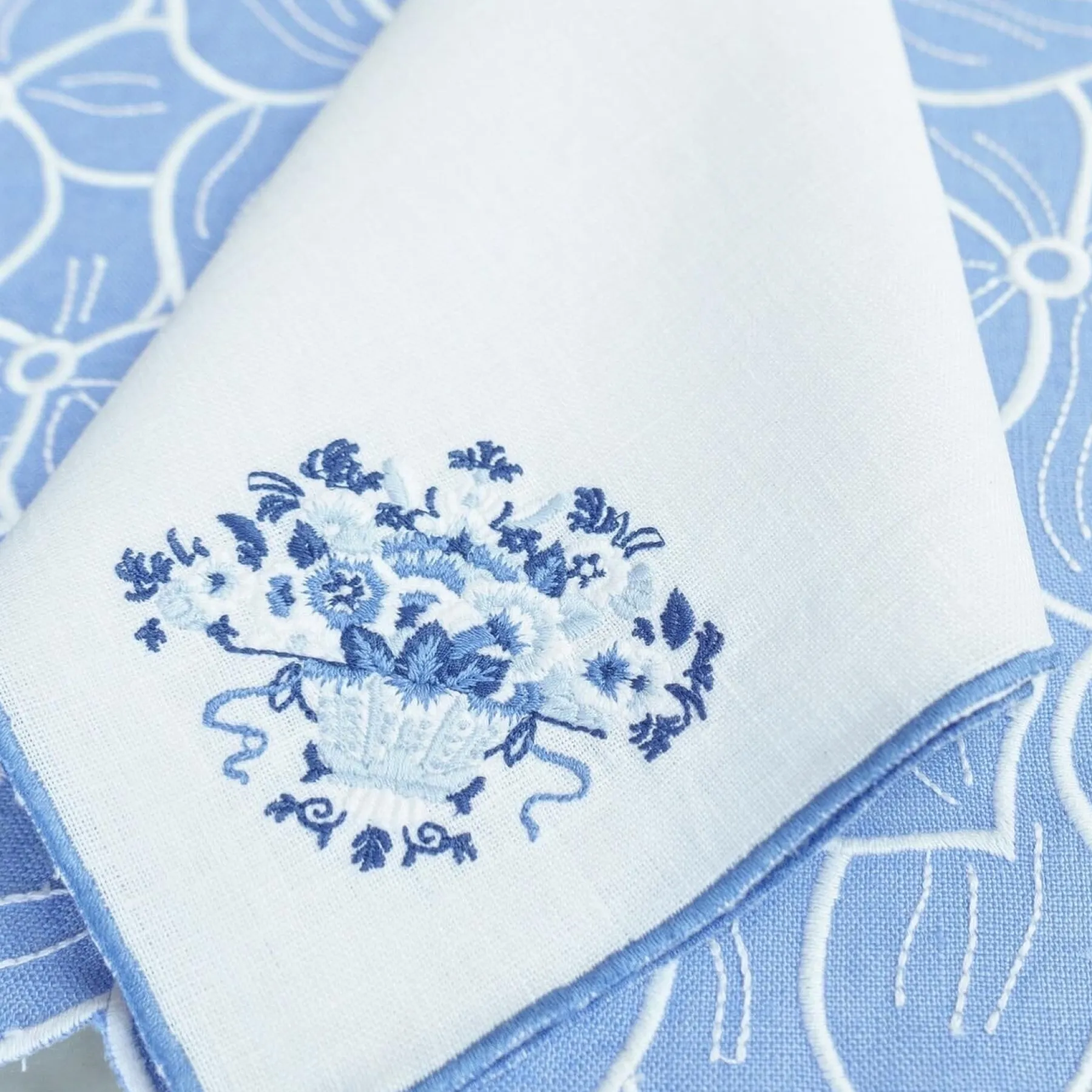 Chefanie Blue Basket Dinner Napkins (4) Clearance