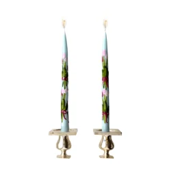 Chefanie Blue Painted Tulip Tapers (2) Clearance