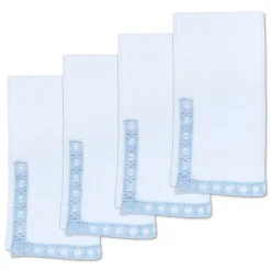 Chefanie Blue Trim Dinner Napkins (4) New
