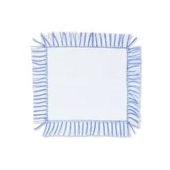 Chefanie Blue & White Fringe Cocktail Napkins (4) Clearance