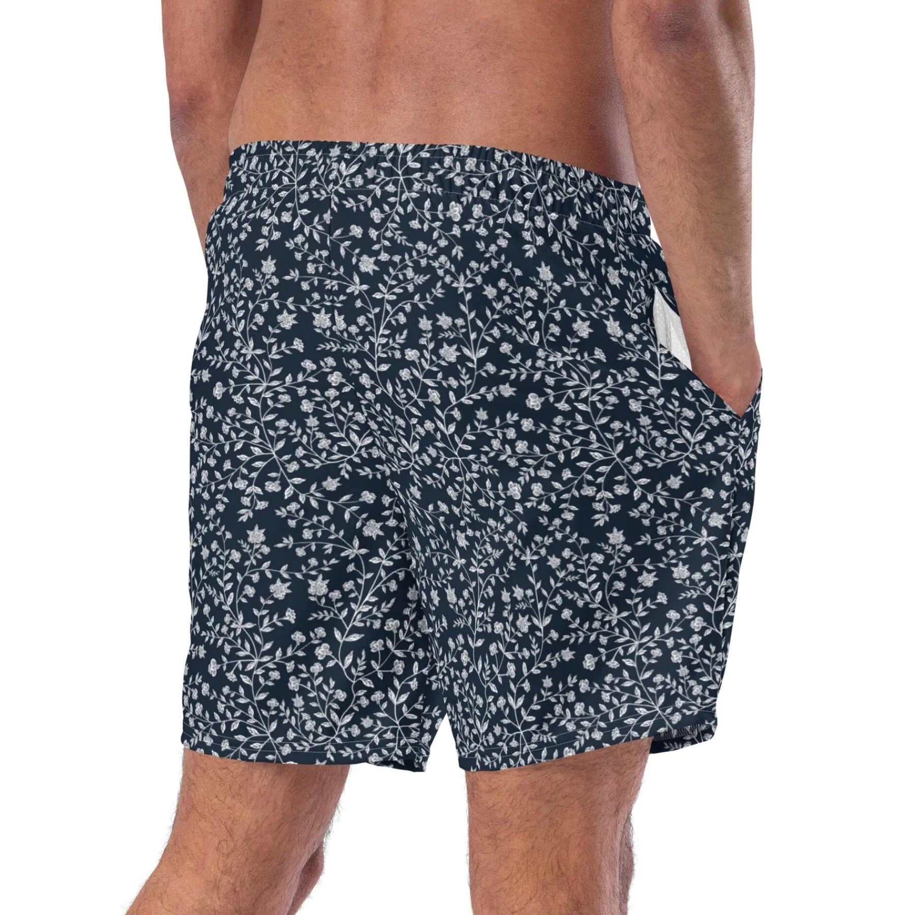 Chefanie Blue & White Swim Trunks Sale