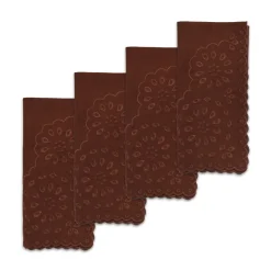 Chefanie Brown Eyelet Dinner Napkins (4) Outlet