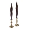 Chefanie Brown Feather Candles (2) Clearance