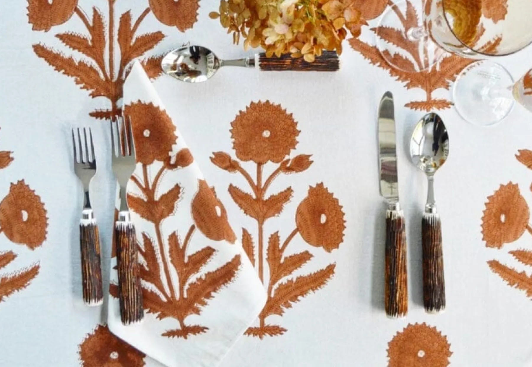 Chefanie Brown Poppy Tablecloth Sale