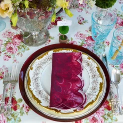 Chefanie Burgundy Marble Napkins (4) Online
