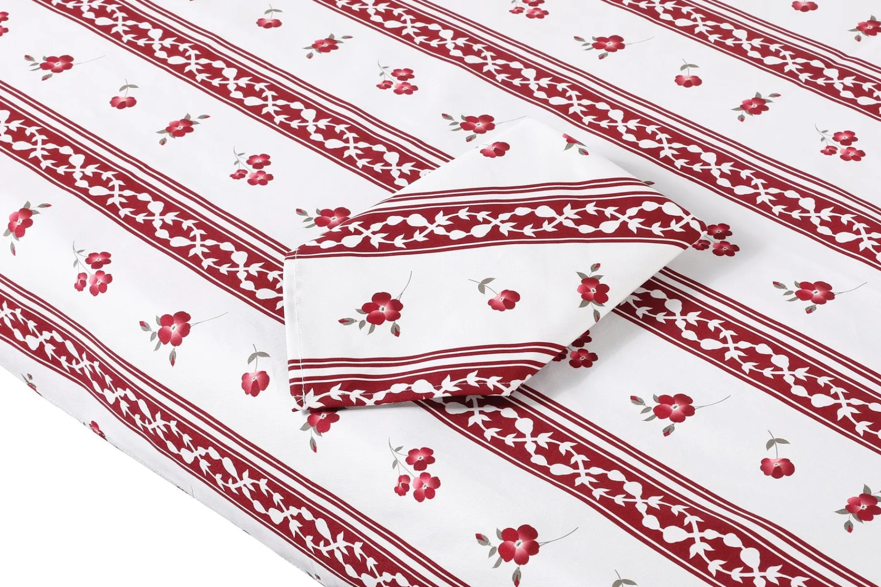 Chefanie Burgundy Stripe Tablecloth