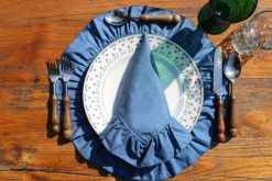 Chefanie Denim Napkins With Ruffled Edge (4) Discount