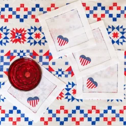 Chefanie Flag Heart Cocktail Napkins (4) Discount