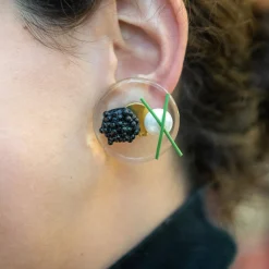 Chefanie Glass Blini Earrings New