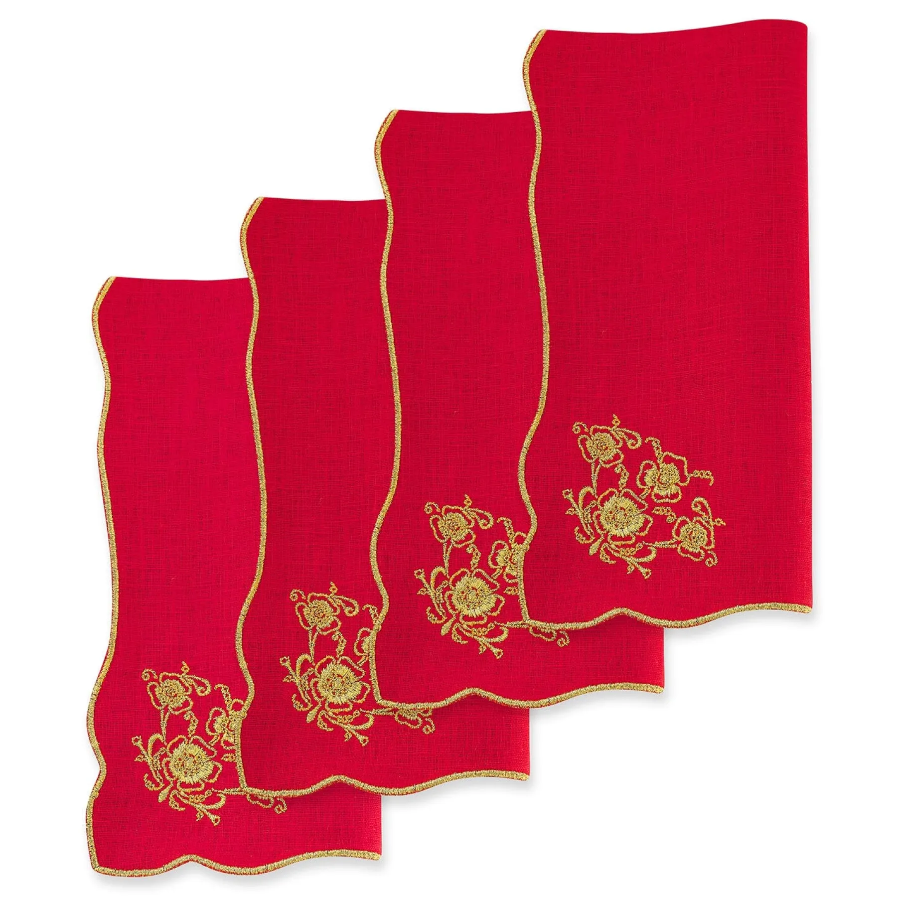 Chefanie Gold Flower Dinner Napkins (4) Online