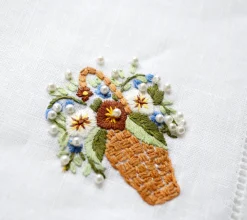 Chefanie Pearl Flower Basket Dinner Napkins (4) Best
