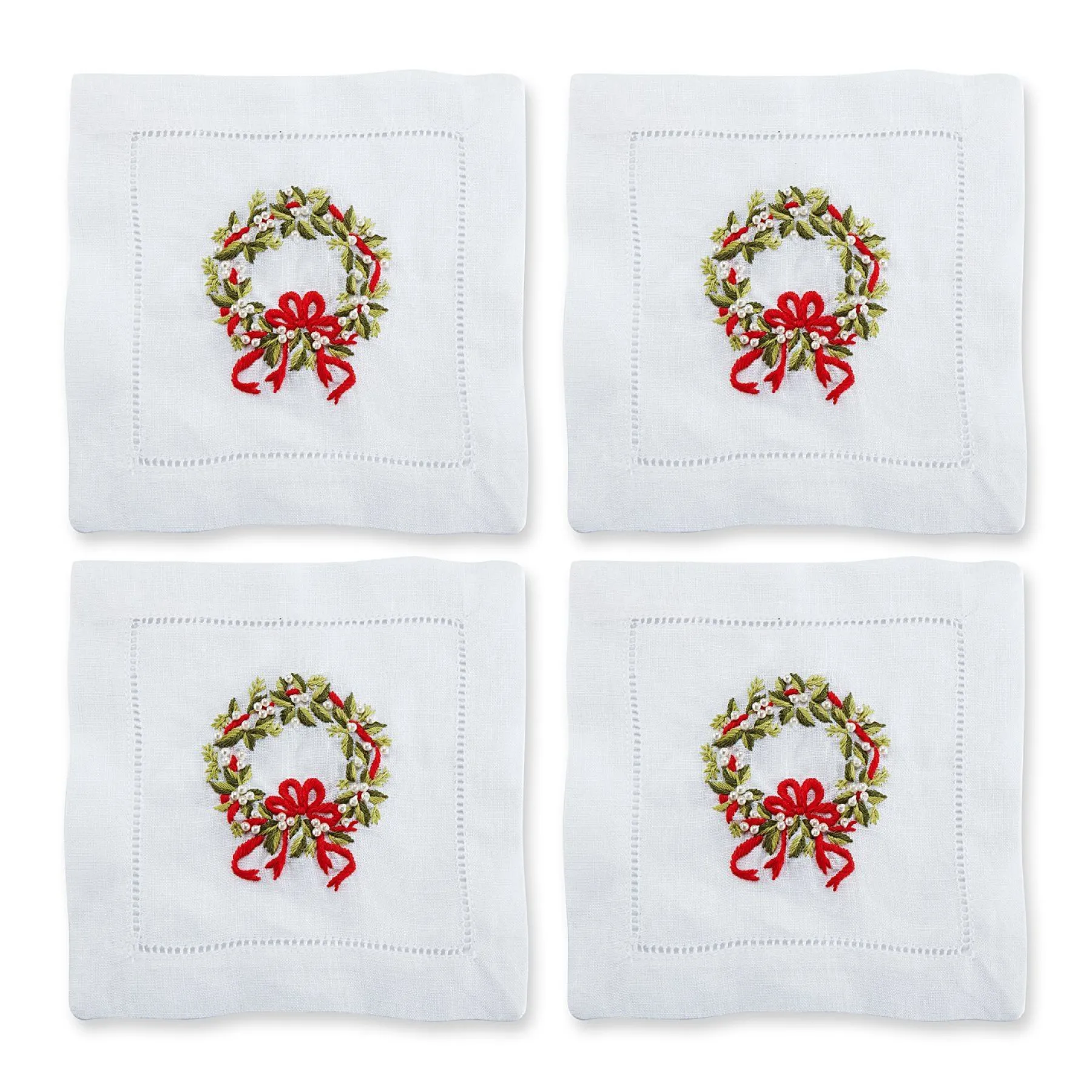 Chefanie Pearl Wreath Cocktail Napkins (4) Online