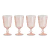 Chefanie Pink Embossed Stem Glasses (4) Outlet