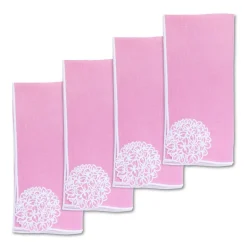 Chefanie Pink Hydrangea Linen Dinner Napkins (4) Online