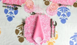 Chefanie Pink Hydrangea Linen Dinner Napkins (4) Online