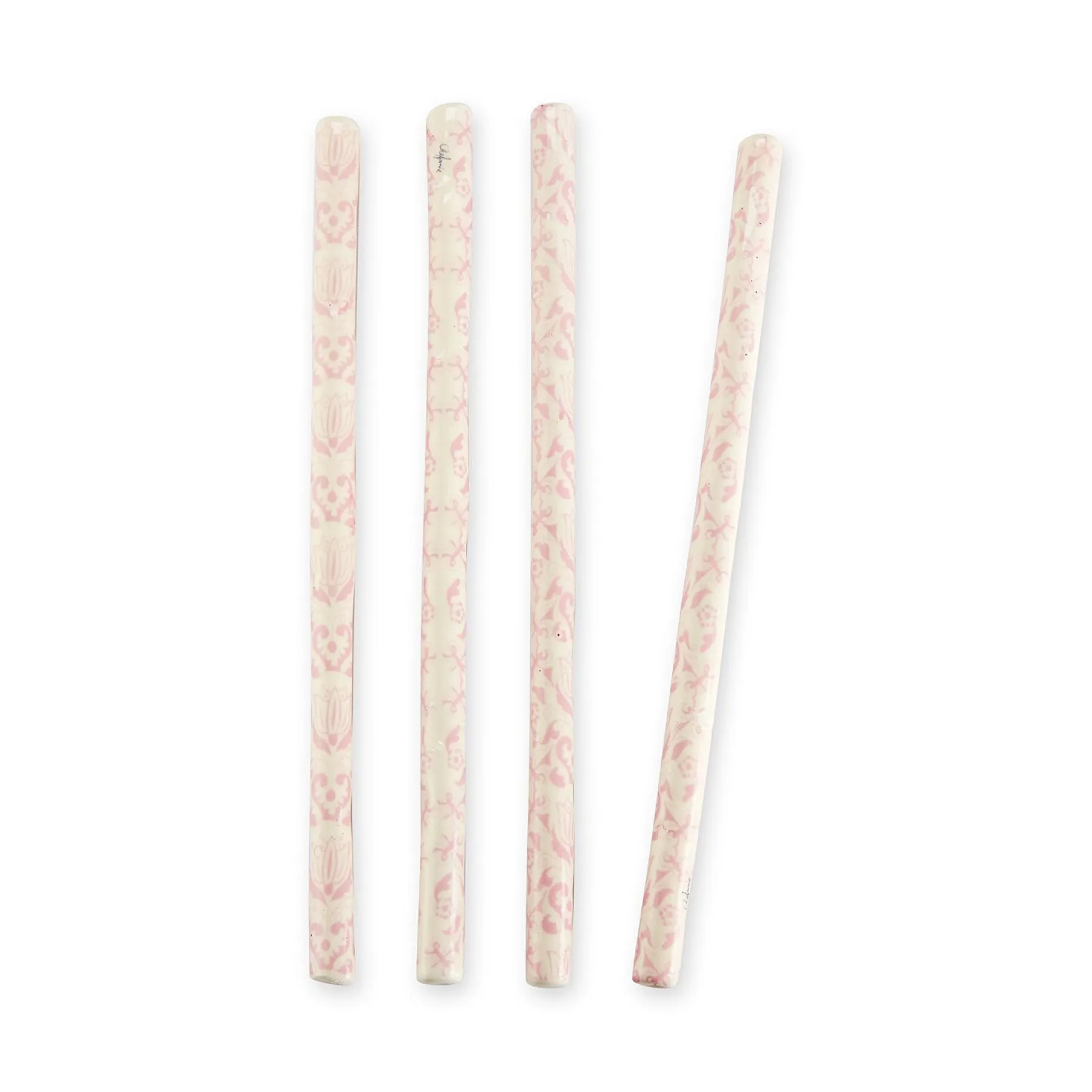 Chefanie Pink & White Ceramic Straws (4) Clearance