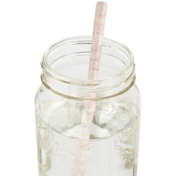 Chefanie Pink & White Ceramic Straws (4) Clearance
