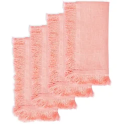 Chefanie Salmon Fringe Dinner Napkins Sale