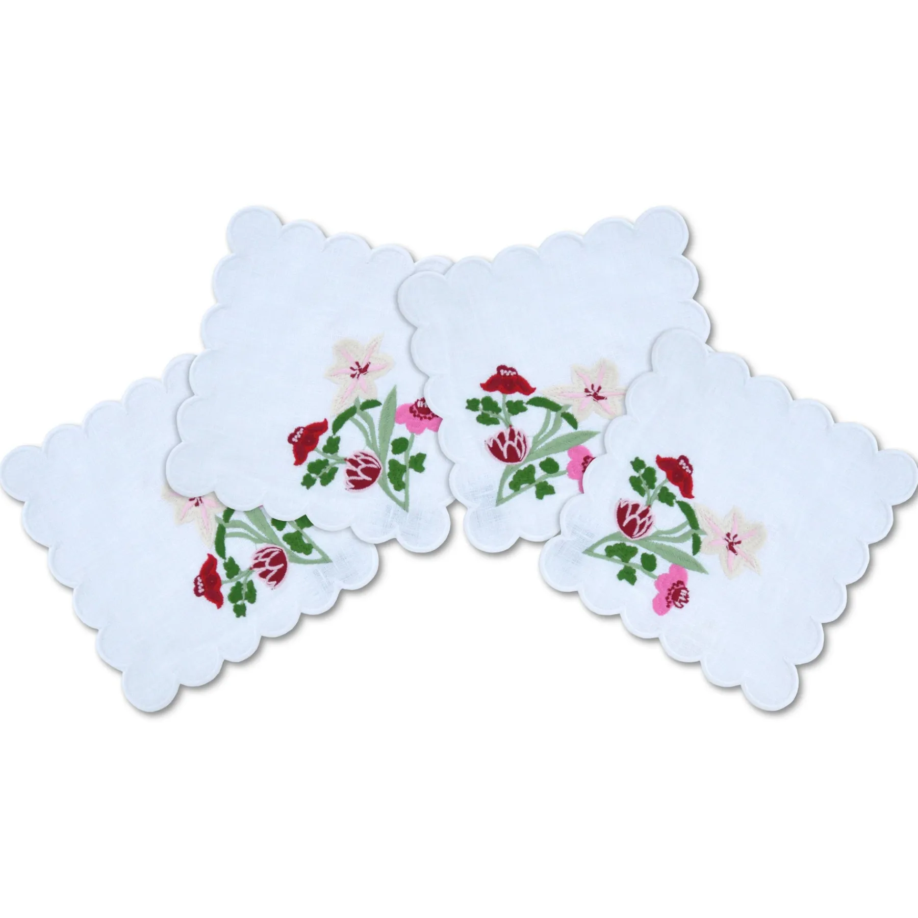 Chefanie Scalloped Flower Cocktail Napkins (4) Sale