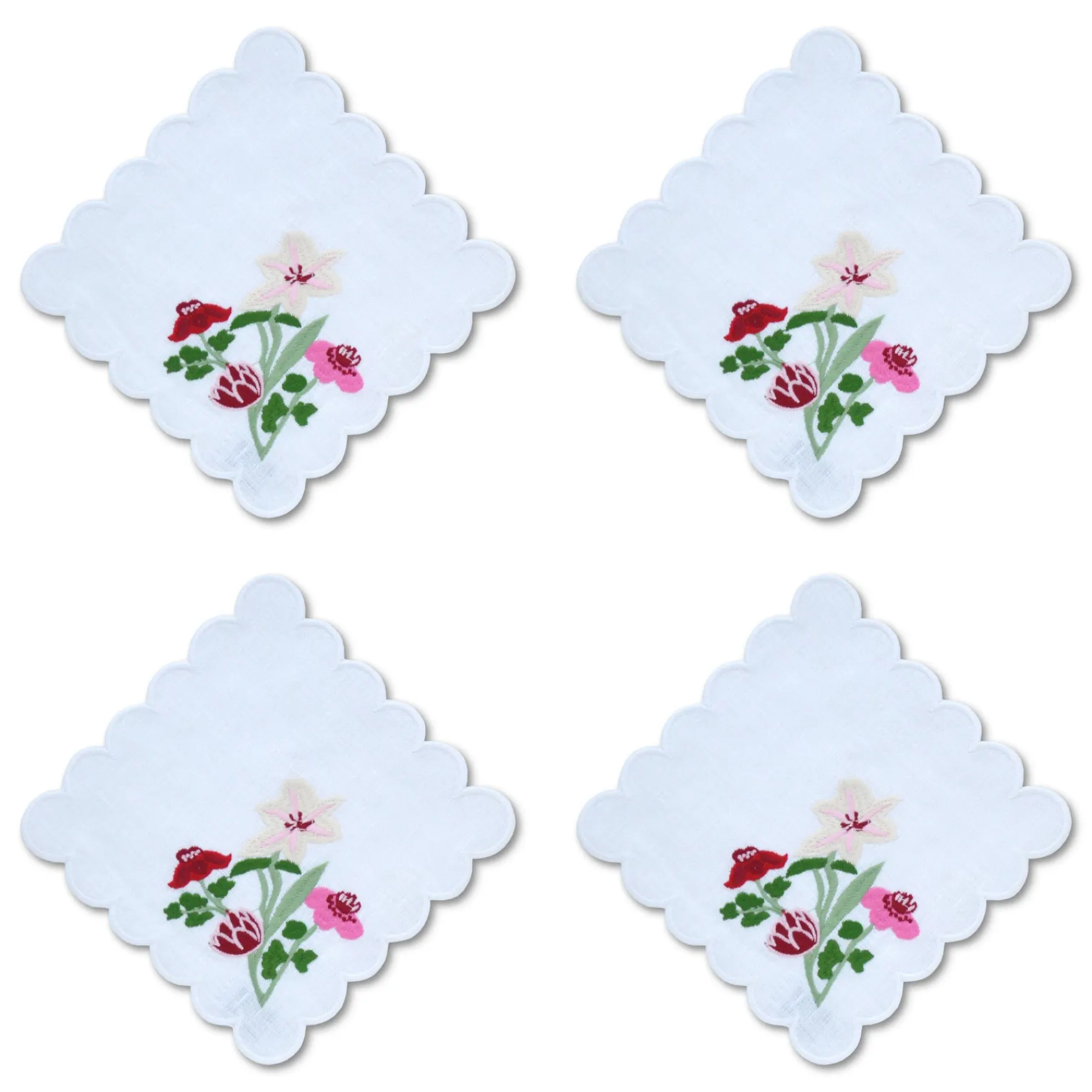 Chefanie Scalloped Flower Cocktail Napkins (4) Sale