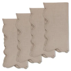 Chefanie Squiggly Beige Dinner Napkins (4) Discount