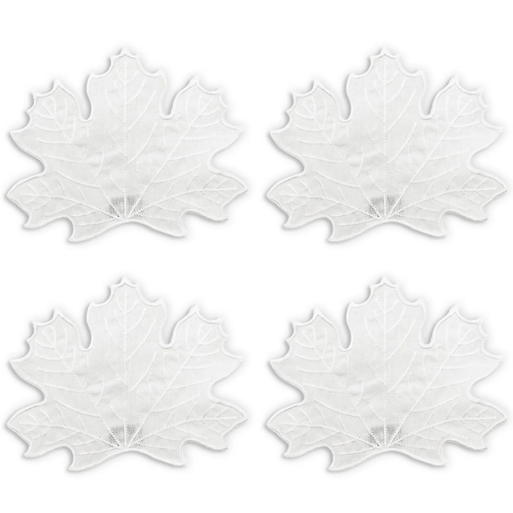 Chefanie White Leaf Cocktail Napkins (4) Clearance