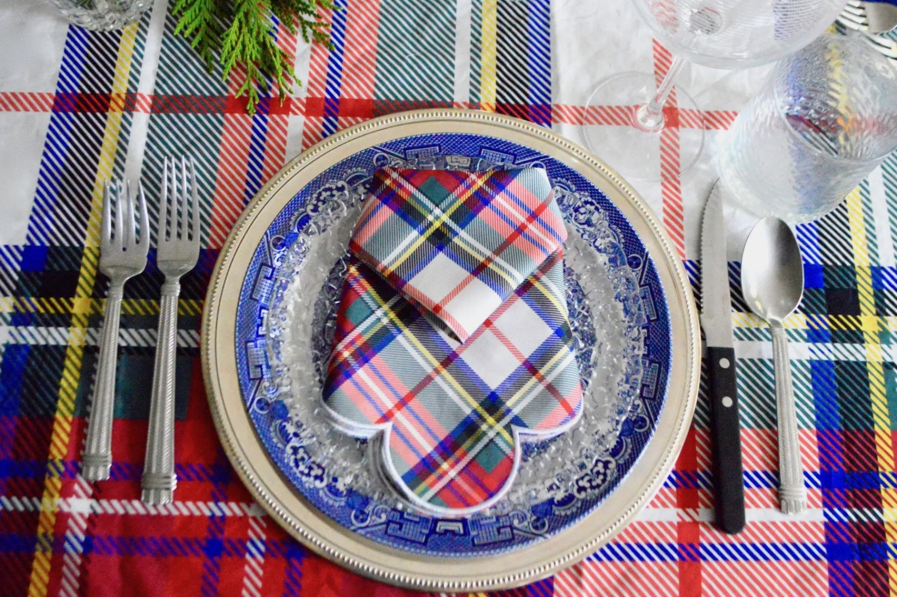 Chefanie White Plaid Napkins (4) Hot